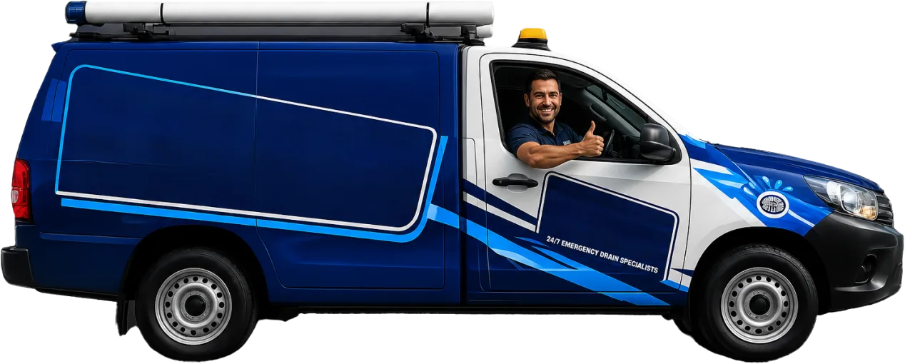 Our drain service van out on a Randwick job