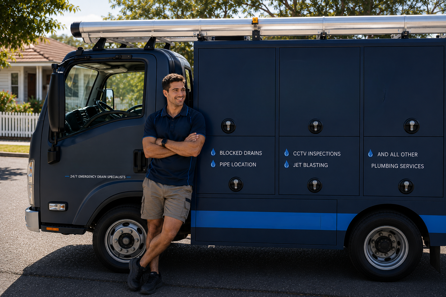 Plumber with Randwick Blocked Drains van